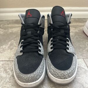 Jordan Black and Gray Sneakers Low-Top Athletic Style